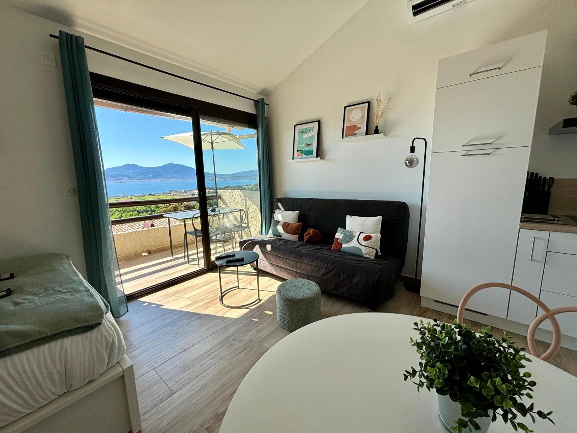 Studio Vue Mer A Porticcio Piscine Et Parking מראה חיצוני תמונה