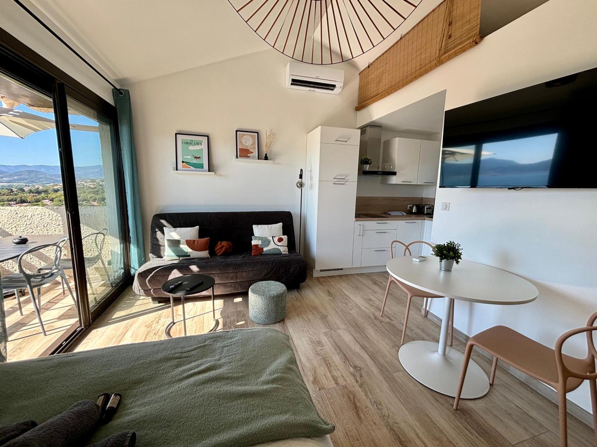 Studio Vue Mer A Porticcio Piscine Et Parking מראה חיצוני תמונה