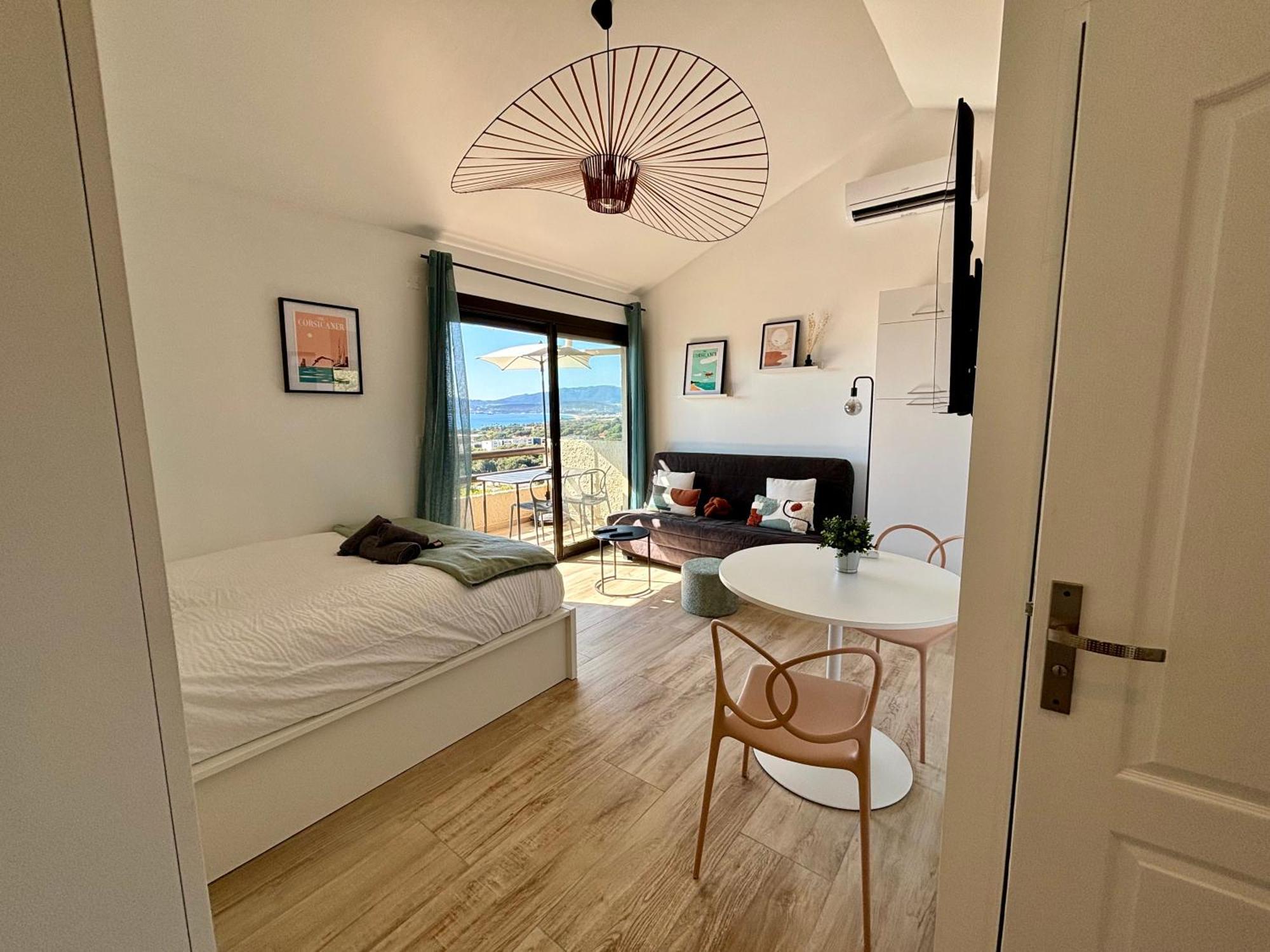 Studio Vue Mer A Porticcio Piscine Et Parking מראה חיצוני תמונה