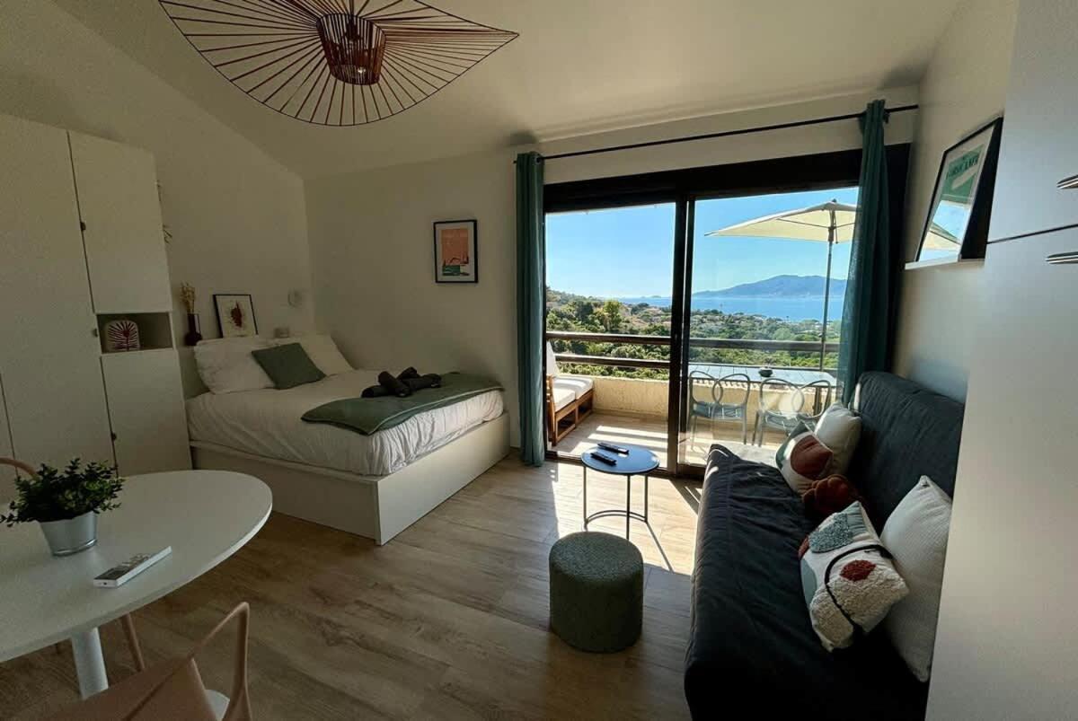 Studio Vue Mer A Porticcio Piscine Et Parking מראה חיצוני תמונה